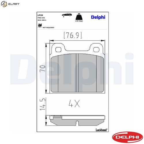 Brake pad set disc - brake, lp20