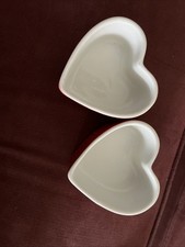 2 Red Heart Ramekins