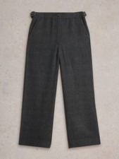White Stuff Wide Leg Trousers Women's Una Tweedy Mid Rise Ladies Smart Pants