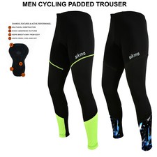 Mens Cycling Tights Winter Thermal Padded Trousers  Legging biking pant bottom