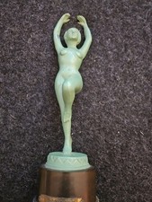 Art Deco Cold Painted Metal Nude Dancing Figurine Antique 