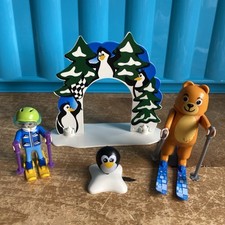 Playmobil Ski Lesson (9282) Winter Fun Snow Scene Figure Set Teddy Bear Resort