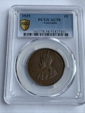 australia penny 1925 PCGS AU58