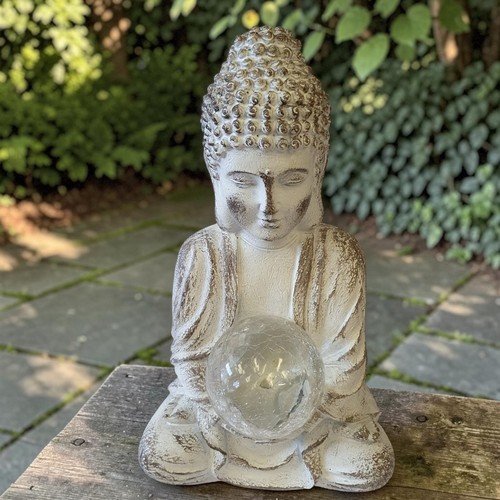 Solar buddha garden statue - solar,