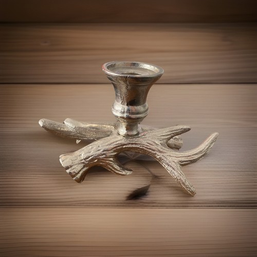 Silver antler candle - candle, stick