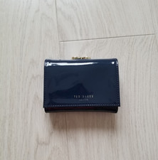 Ted Baker Navy Alyesha Crystal Bobble Mini Matinee Small Purse Patent Leather