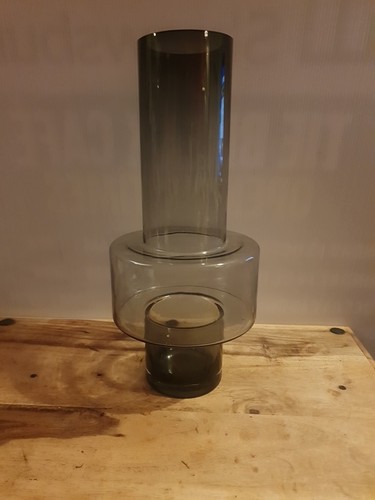Vintage smoked glass vase - ,