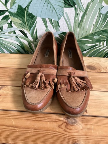 Dune brown slip - on, loafers