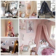 UK Kids Baby Bed Canopy Bedcover Mosquito Net Curtain Bedding Dome Tent Cotton