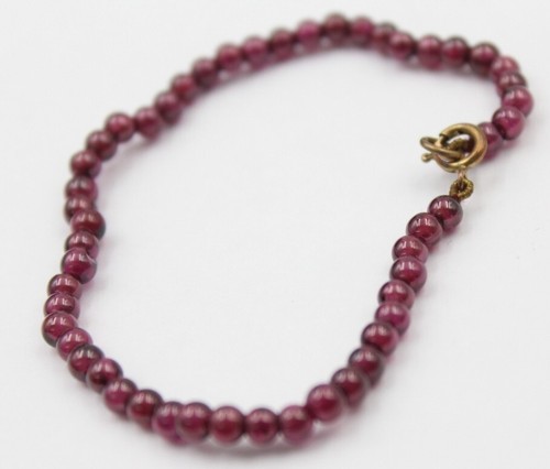 Antique gold garnet - garnet, beaded