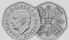 2022 KING CHARLES III - 3 - 3rd HEAD NEW 50p Pence Piece Coin Un-Circulated Rare