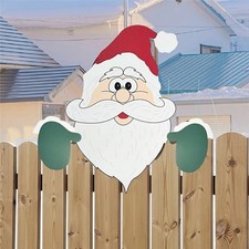 Elk Christmas Fence Decoration Santa Claus Fence Accessory  Home Decoration