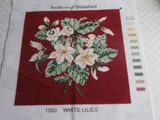 Completed tapestry - Twilleys of Stamford - 1560 White Lilies - 34 x 34cm