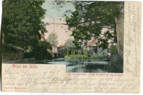 Postcard uchte water mill - postcard,