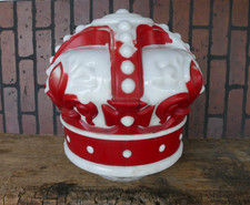 Antique milk glass standard oil red crown gas pump globe