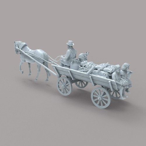 Mm479 horse and farm cart - mm479,