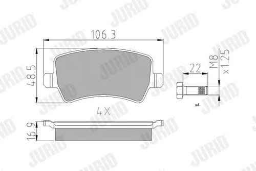 Brake pads 573748j jurid for - brake,