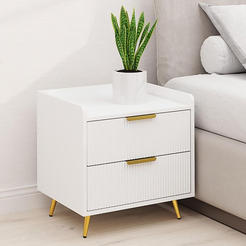 White bedside cabinet table - white,
