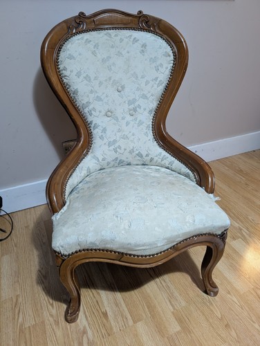 Victorian spoon back chair - back,