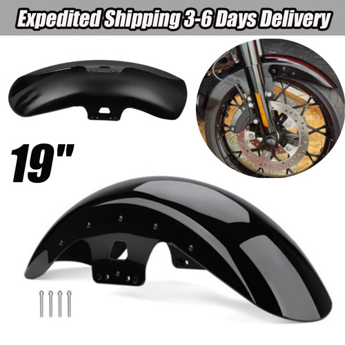Gloss black front fender - black,