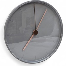 IKEA BONDTOLVAN Modern Quartz Wall Clock 25cm Grey Pink Round Design Brand New