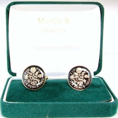 1960 sixpence cufflinks from - cufflinks,