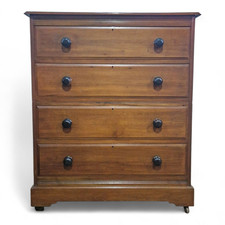 Antique Victorian Satinwood - Satin Walnut Straight Front chest of drawers