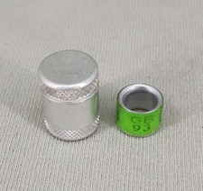 1993 GB RACING PIGEON RING C70478 AND ALUMINIUM PIGEON CLOCK THIMBLE