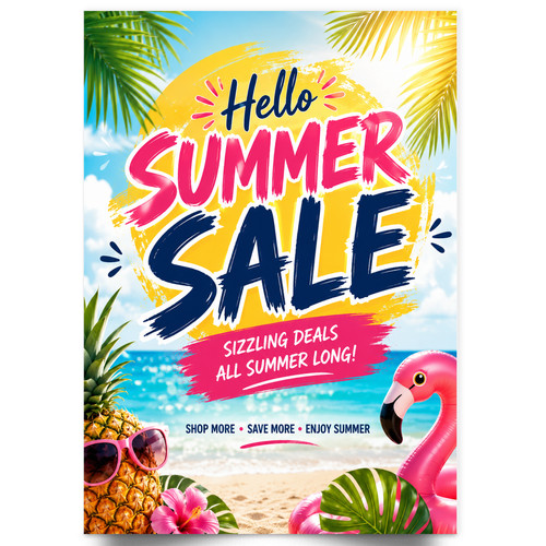 Summer sale poster window - sale,