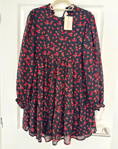 Missguided black red floral - black/red,