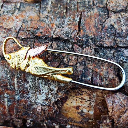 Elegant grasshopper brooch pin - elegant,