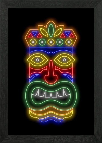 Tiki mask framed wall - mask,
