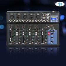 Bluetooth Audio Mixer USB DJ Sound Mixing Console 7-Channel Bands Mixing Board