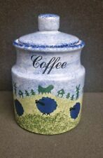 Arthur Wood Coffee Storage Jar Blue Sponge Sheep Design