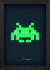 Space invaders pixelart Framed