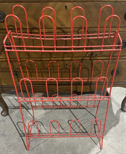 Mid Century Atomic Style, Red Wire Shoe Rack