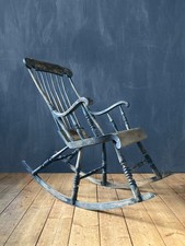 Antique Swedish grey/black rocking chair, c1880