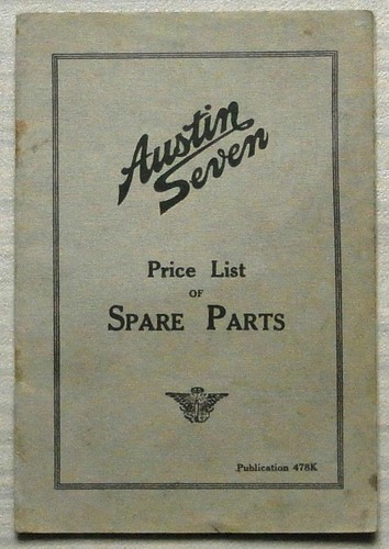 Austin seven price - seven, list