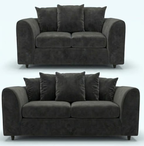 Dark grey plush seater - 3, &