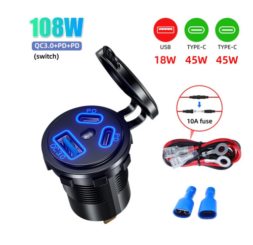 Vehicle usb dual type - usb, pd