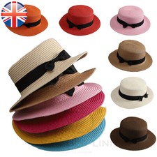 VDL WOMENS Straw Hat Summer Beach Sun Top Hat Ladies Foldable Bowknot Fedora Hat