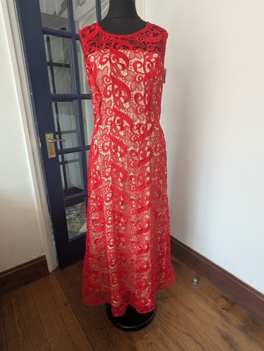 Joanna hope red lace midi - joanna,