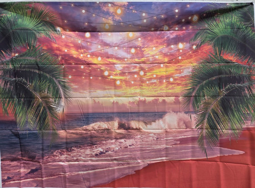 Tropical beach sunset backdrop - sunset,