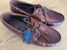 M&S blue harbour tan leather deck shoes size 9 BNWT