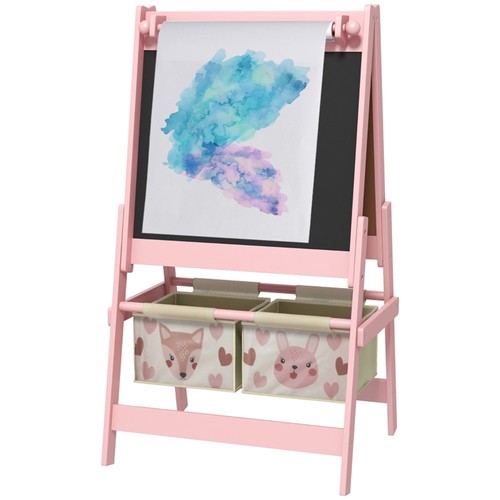 Pink kids art easel - pink,