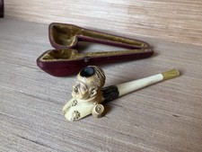 Antique Figural Meerschaum Tobacco Pipe with Case.