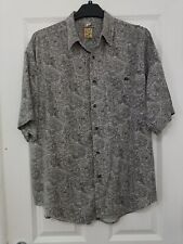 Vintage C&A Fashion Report Relaxed Fit Viscose Paisley Monochrome Shirt Size L