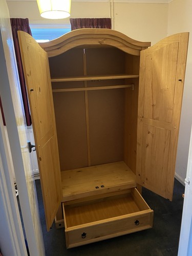 Solid pine wardrobe - solid,