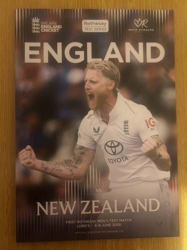 Programme cricket england v - cricket,
