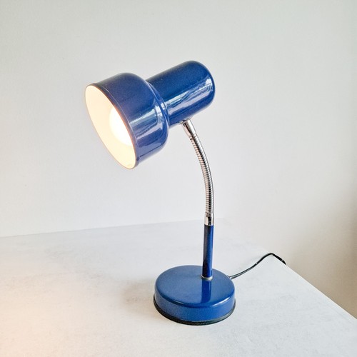 Vintage 1970s desk - lamp, blue